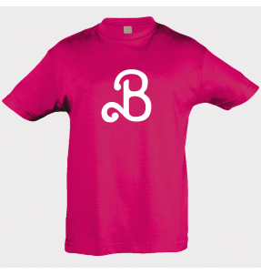 Camiseta algodón infantil Letra B personalizada Vinilo Eco DTF