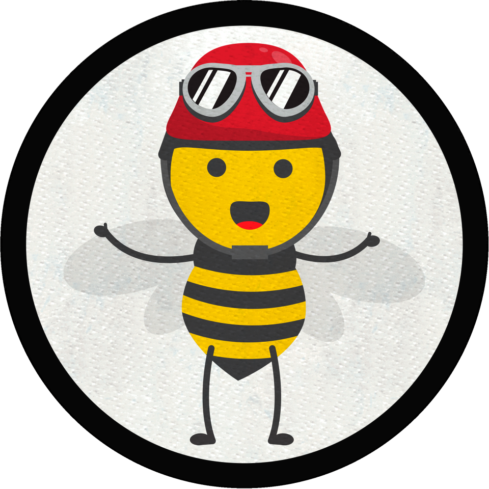 Parche redondo abeja motera