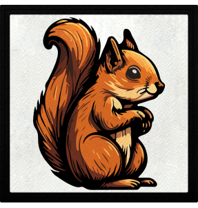 Parche cuadrado ardilla