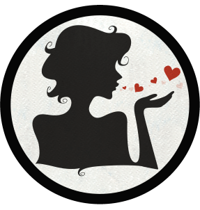 Parche redondo beso con corazones