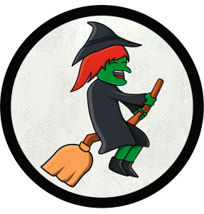Parche redondo bruja verde
