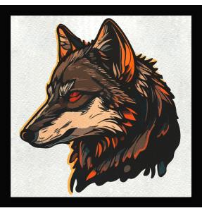 Parche cuadrado cabeza de lobo