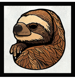 Parche cuadrado cabeza de perezoso