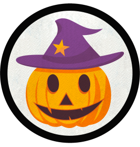 Parche redondo calabaza bruja