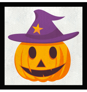 Parche cuadrado calabaza bruja