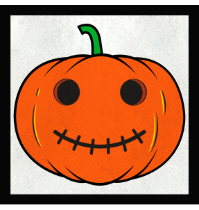 Parche cuadrado calabaza sin nariz