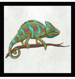 Parche cuadrado camaleón