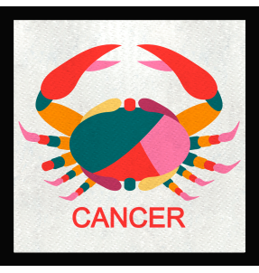 Parche cuadrado cáncer multicolor