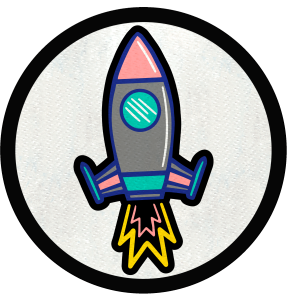 Parche redondo cohete