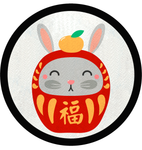 Parche redondo conejo chino