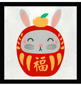 Parche cuadrado conejo chino