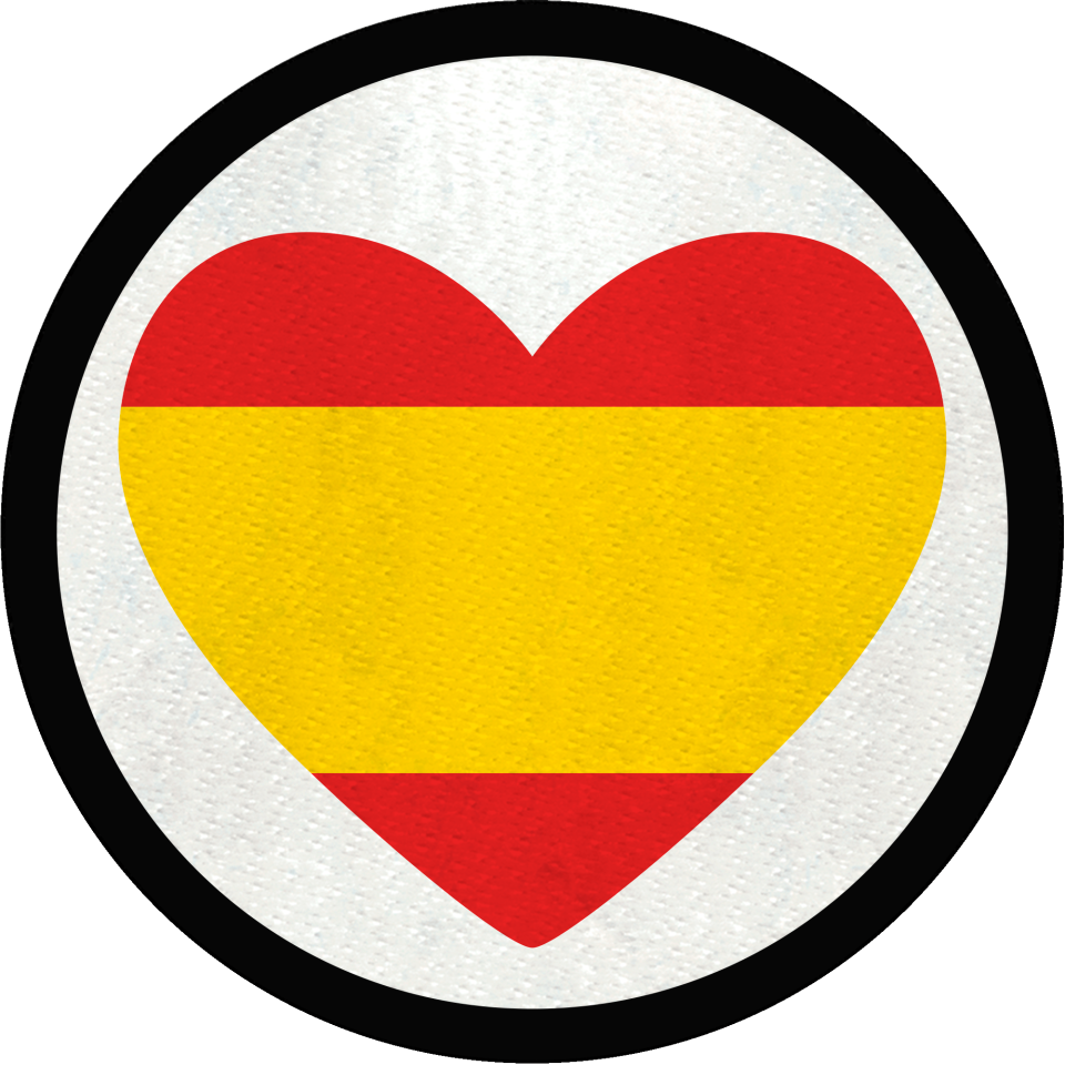 Parche redondo corazón bandera española