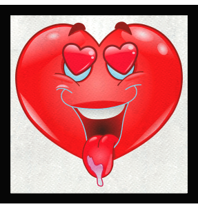 Parche cuadrado corazón enamorado