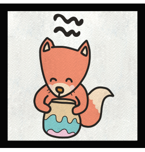 Parche cuadrado dibujo acuario