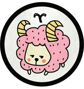 Parche redondo dibujo de aries