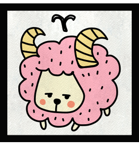 Parche cuadrado dibujo de aries