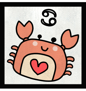 Parche cuadrado dibujo de cáncer