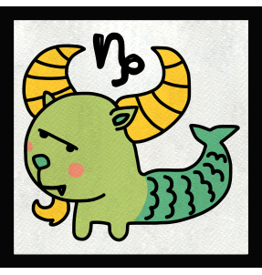 Parche cuadrado dibujo de capricornio