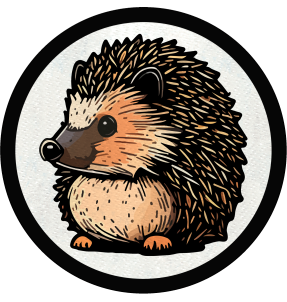 Parche redondo dibujo de erizo