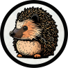 Parche redondo dibujo de erizo