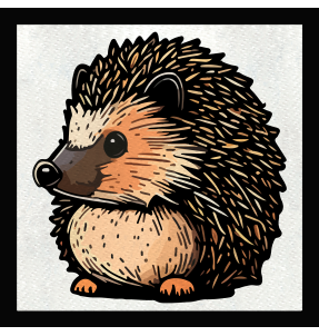 Parche cuadrado dibujo de erizo