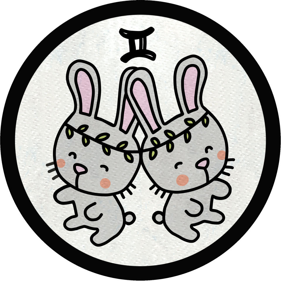 Parche redondo dibujo de géminis