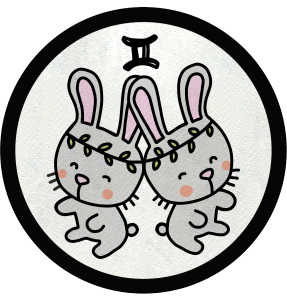 Parche redondo dibujo de géminis