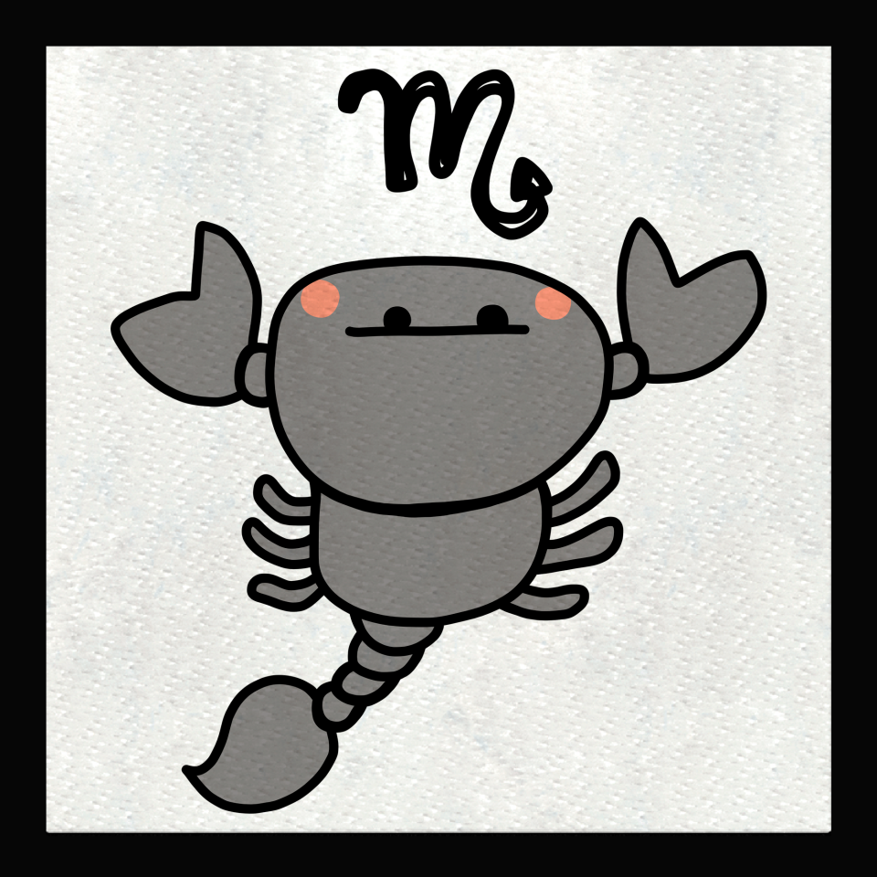 Parche cuadrado dibujo de scorpio