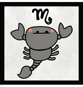 Parche cuadrado dibujo de scorpio