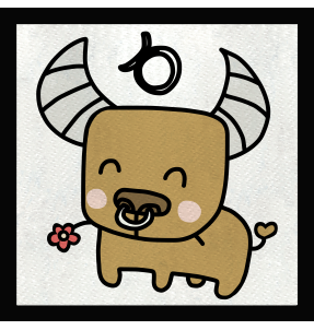 Parche cuadrado dibujo de tauro