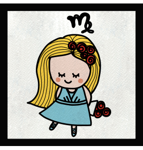 Parche cuadrado dibujo de virgo