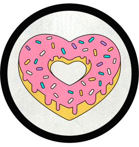 Parche redondo donut de corazón