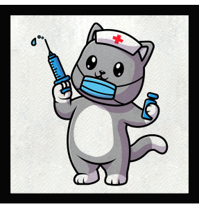 Parche cuadrado enfermero gatito