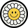 Parche redondo flor feliz