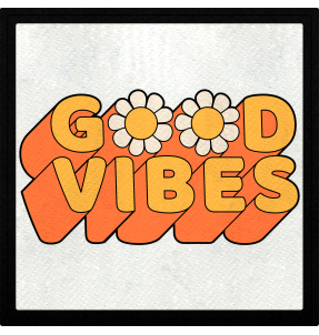 Parche cuadrado good vibes