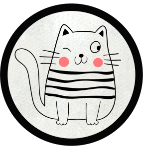 Parche redondo gato blanco