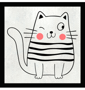 Parche cuadrado gato blanco