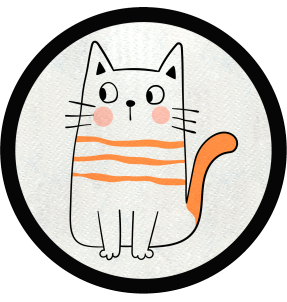 Parche redondo gato rayas naranjas