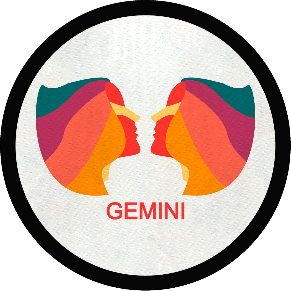 Parche redondo géminis multicolor
