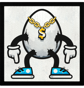 Parche cuadrado huevo rapero