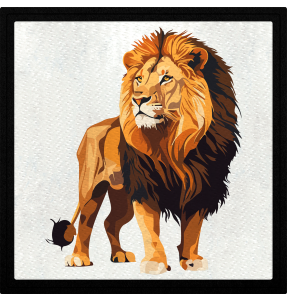 Parche cuadrado león