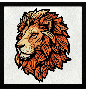 Parche cuadrado lion