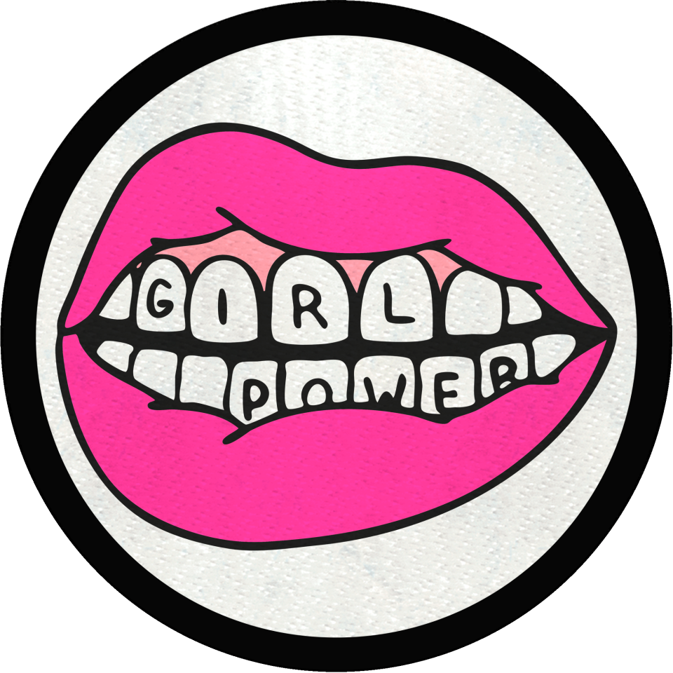 Parche redondo lips girl power