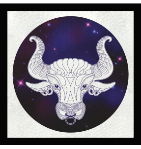 Parche cuadrado círculo astral tauro