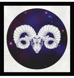 Parche cuadrado círculo astral aries