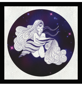Parche cuadrado círculo astral acuario
