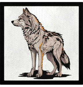 Parche cuadrado lobo