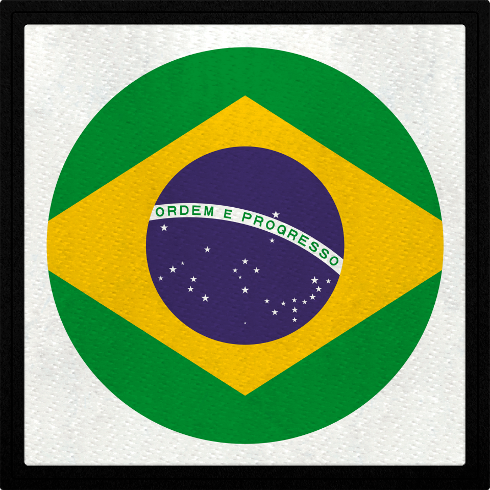 Parche cuadrado logo bandera de Brasil