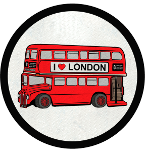 Parche redondo London bus