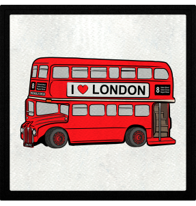 Parche cuadrado London bus